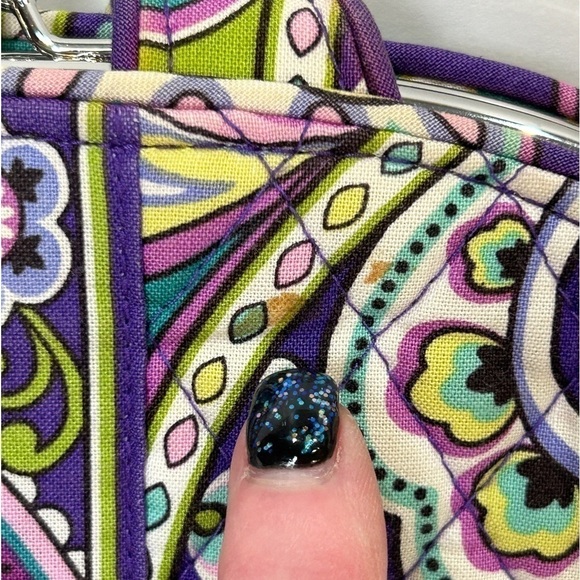 Vera Bradley Kiss N Snap Wallet/Clutch Paisley Jamboree Purple/Green/Pink GUC - Picture 7 of 8